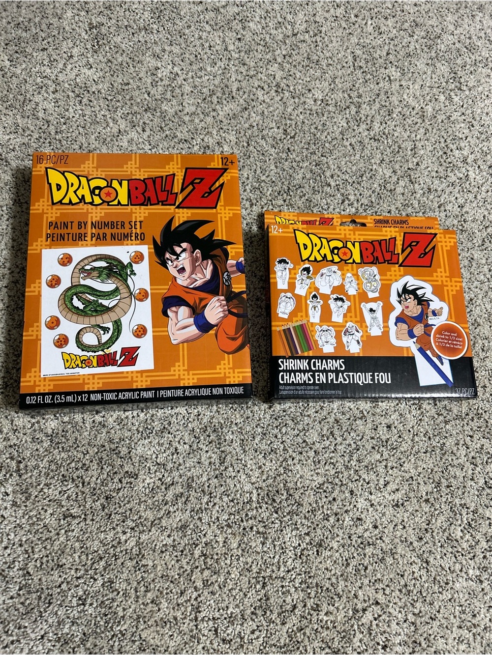 Dragon Ball Z Paint By Numbers Set & Shrink Charms Both NIB